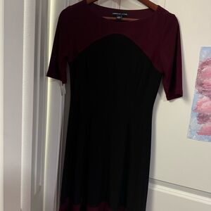American Living Black and Burgundy Long Sleeve Dress